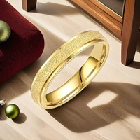 Bracelet en acier inoxydable texturé sablé doré pour homme, idéal pour un mariage ou un usage quotidien minimaliste moderne