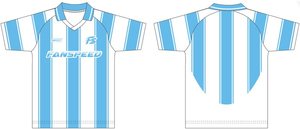Maillot de foot style Argentine personnalisé, bleu clair et blanc rayé, pour clubs professionnels. - Product Image 2