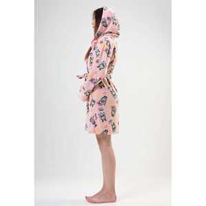 Bata de Dormir de Forro Polar para Mujer Landy, Manga Larga, Suave, Informal, con Estampado de Búho Rosa - Product Image 4