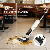 OEM 21.6 V Vacuum Cleaner Basah Kering dengan Daya Hisap 17kPa, Cuci Kering dalam Satu Langkah untuk Lantai Keras