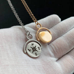 Nombre Zodiaco <span class=keywords><strong>initia</strong></span> logo joyería colgante personalizado encanto cadena Acero inoxidable brújula giratoria ansiedad SPINNER collar grabado - Product Image 3