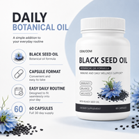Capsules d'huile de nigelle pour le bien-être quotidien, la beauté et l'énergie, marque privée, flacon de 60 unités, pour la nutrition des adultes