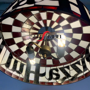 Sensmuel, fábrica de China, venta al por mayor, vidrieras personalizadas, decoración Retro, LED, estilo <span class=keywords><strong>Tiffany</strong></span>, Pizza Hut, lámpara colgante, lámparas colgantes - Product Image 5