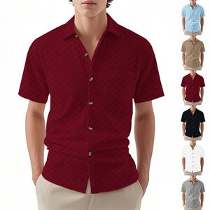 2025 verano Europeo Americano hombres camisa Casual nueva tendencia Slim Fit transpirable para Polo popelina tela al por mayor - Product Image 3
