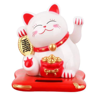 Statue de chat porte-bonheur solaire à bras agitant pour décoration de réception, de voiture et d'ouvertures d'entreprise