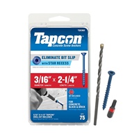 Vis à béton autotaraudeuses Ruspert bleues à tête hexagonale fendue, 3/16" x 2-1/4", avec embase Torx plate pour maçonnerie