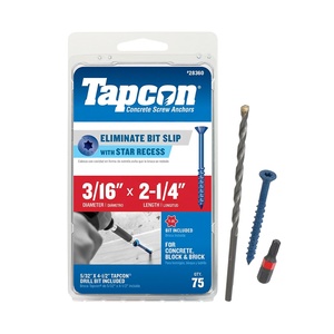 <span class=keywords><strong>Tornillos</strong></span> autoperforantes Ruspert azules con cabeza hexagonal ranurada y arandela, <span class=keywords><strong>tornillos</strong></span> de mampostería de hormigón Torx planos de 3/16" x 2-1/4" - Product Image 1