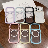 Coque de téléphone transparente mate à ondulations pour iPhone 18 Pro 17 16 12 11 13 14 15 Pro Max, avec chargement magnétique sans fil de luxe