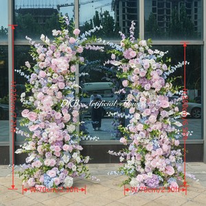 Artificial Pink Lavender Blue Flower <b>Arch</b> silk Rose Floral <b>Frame</b> Arrangement For Wedding Ceremony Backdrop Decor - Product Image 3