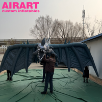 Dragon volant gonflable sur mesure avec dents pointues, décoration durable pour la promotion commerciale