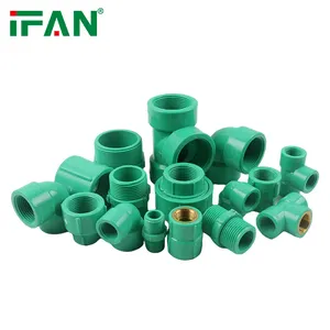 Ifan Full Sizes Green PVC Plumbing Fitting Union Tee Elbow Thread PVC Pipe Fittings