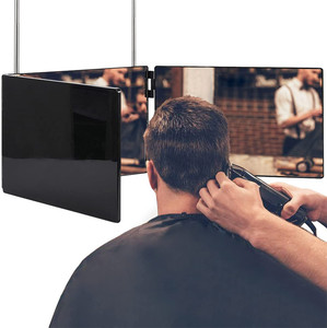 Tri-fold Makeup Mirror 3 Way Mirror Trifold 360 Degrees <strong>Hair</strong> <strong>Cutting</strong> Mirror DIY Haircut <strong>Tool</strong> to <strong>Self</strong> Cut Shave with LED Light