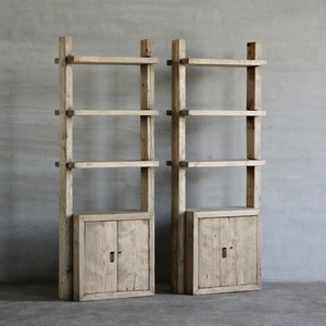 Farmhouse Vintage Style Storage <b>Wood</b> <b>Book</b> <b>Shelf</b> Cabinets Living Room Furniture with Door - Product Image 2