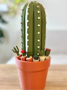 Figurine de cactus en pot imprimée en 3D, jeu d'échecs, figurine de succulente, décoration de bureau, jouet éducatif pour enfants et adultes - Product Image 2