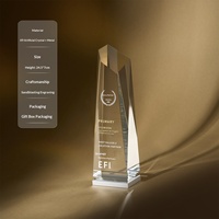 Nouveau trophée en cristal transparent personnalisé avec base en métal argenté pour la commémoration des récompenses des employés exceptionnels