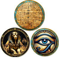 Logo personnalisé sublimation souvenir touristique pyramide égyptienne sphinx sous-verre rond désert tropical egypte sous-verre