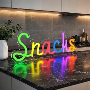 Snacks Letreros Neon LED indoor hanging ambient light shop <b>sign</b> wall decoration light entrance indicator light luminous <b>sign</b> - Product Image 5