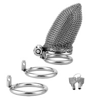 Cage à pénis en acier inoxydable, dispositif de chasteté BDSM, ceinture de chasteté, cage à pénis verrouillable, jeu de bondage pour adultes, jouet sexuel, cage à pénis en maille