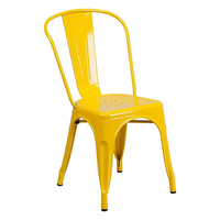 Silla de Comedor Apilable de Acero Metálico Estilo Industrial para Restaurante, Bistro, Cafetería, Tipo Tolix