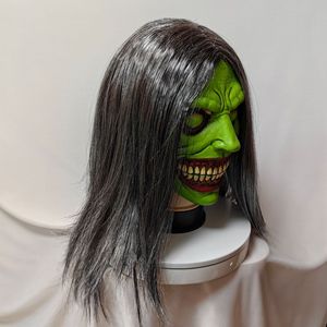 Máscara de látex de medio rostro de Exorcista Verde, divertida para Halloween, accesorio para cosplay y juegos de rol - Product Image 3