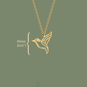 <span class=keywords><strong>Collar</strong></span> de pájaro <span class=keywords><strong>Collar</strong></span> de colibrí Joyería no deslustrada Colgante de pájaro hipoalergénico chapado en oro de 18 quilates - Product Image 1