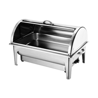 Airuisi Edelstahl 9L Rechteck Roll Top Gold Chafing Dish Hotel Restaurant Buffet Set Wärme-und Halte ausrüstung