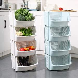 Cesta de Almacenamiento de Verduras Multicapa Midea, Estante de Almacenamiento Rectangular Apilable de 4 Niveles para la Encimera de la Cocina, Organizador - Product Image 5