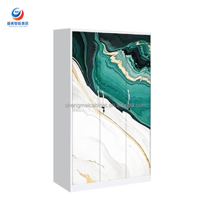 Armoire en acier à 3 portes coulissantes, <span class=keywords><strong>étagère</strong></span>s réglables, rangement robuste, design écologique <span class=keywords><strong>pour</strong></span> l'école et la <span class=keywords><strong>chambre</strong></span> - Product Image 6