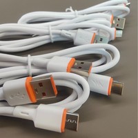 Cable Naranja USB Tipo C Plano, Cable de Datos Micro USB de Carga Rápida para Teléfono, Cable Tipo C para Samsung iPhone 13 Pro Max con Caja