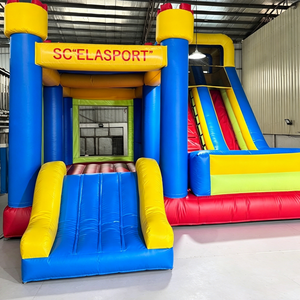 Castillo Inflable Colorido con Toboganes Dobles, Material de PVC de Grado Comercial, Equipo de Entretenimiento para Exteriores con 3 Años de Garantía - Product Image 3
