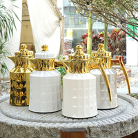 Termo de Plástico con Forma de Diamante y Revestimiento Interior de Vidrio Estilo Árabe, Ideal para Beber Café y Té en el Medio Oriente