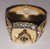 Bagues maçonniques de haute joaillerie plaquées, design personnalisé, pierres en zircon cubique de qualité supérieure