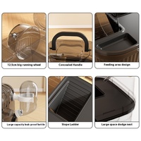 Cage pour animaux de compagnie à boutons solides portables en bois panoramique à haute perméabilité pour hamsters hors maison écureuils abeilles autres petits animaux de compagnie