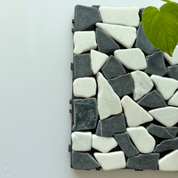 Mosaïque de douche en galets, carreaux de pierre de galet emboîtables
