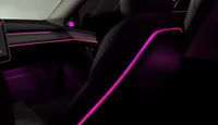 Kit d'éclairage intérieur ambiant LED RGB 12V pour portières de voiture, zone des pieds, garniture de siège, haut-parleur, contrôle par application WeChat, Tesla Model 3 2021-2022