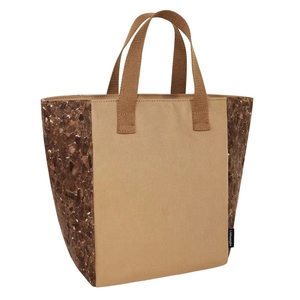 Bolso tote vintage de lona y corcho con asa de hombro, ecológico, con diseño de grano de madera de café de Vietnam y detalles de corteza - Product Image 3