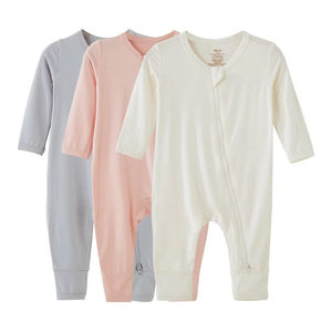 Pyjama grenouillère en bambou pour bébé Pyjama à fermeture éclair en bambou Vêtements personnalisés pour nouveau-né Vêtements d'automne en bambou pour enfants - Product Image 4
