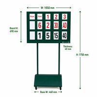 Tableau de score de tennis de type encastrable avec tuiles de score interchangeables, cadre en alliage d'aluminium, revêtement en poudre, tableau mobile