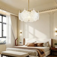 Lámpara Colgante de Cristal Moderna Nórdica, Lámpara de Techo de Cristal de Lujo, Cobre y Cristal de Murano, para Interiores de Hoteles y Villas