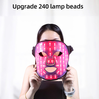 Masque facial LED en silicone 4 couleurs avec 240 perles lumineuses LED, appareil portable pour les soins quotidiens et après le yoga – Vente en gros usine