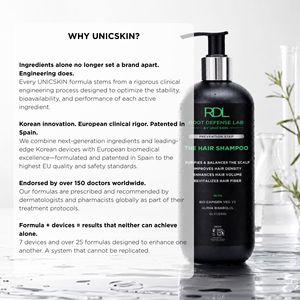 UNICSKIN Shampooing Volumisant Anti-Chute Haute Technologie Ingrédients Naturels Formule 2-en-1 Sans Parfum Pour Tous Types de Cheveux Cheveux Propres - Product Image 3