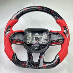 Volante Deportivo de Fibra de Carbono con Agarre Rojo de Alta Calidad para <span class=keywords><strong>Dodge</strong></span> Hellcat Challenger Charger - Product Image 6