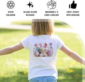 Paquete <span class=keywords><strong>de</strong></span> Diseños <span class=keywords><strong>de</strong></span> Animales <span class=keywords><strong>de</strong></span> Ganchillo <span class=keywords><strong>de</strong></span> Pascua, Conejitos, Dibujos Animados Lindos, Transferencia Térmica DTF, Huevos <span class=keywords><strong>de</strong></span> Pascua, Flores, Sublimación, Adhesivos para Camisetas - Product Image 4