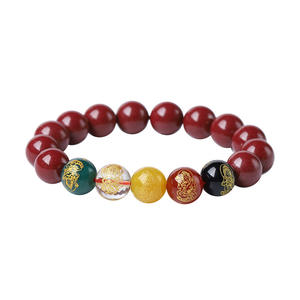 エスニックアニマルデザイン貔貅五路財運ブレスレット 女性用 パープルゴールドサンド 誕生年ギフト - Product Image 1