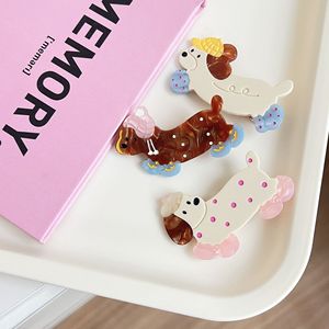 Acétate couleur contrastante sans couture fait à la main doux Triangle/géométrie femmes été nouvelle frange front petit côté pin - Product Image 3