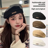 Nouvel Arrivage – Chapeau Béret Coréen pour Adulte – Chaud, Respirant et Réglable – Style Octogonal Rétro Littéraire 3D pour le Quotidien et les Voyages