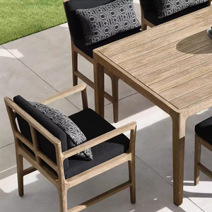 <span class=keywords><strong>Tavolo</strong></span> e <span class=keywords><strong>Sedie</strong></span> da Pranzo in Teak <span class=keywords><strong>per</strong></span> Esterni Stile Nordico, Set <span class=keywords><strong>per</strong></span> Villa, Cortile, <span class=keywords><strong>Giardino</strong></span>, Ristorante e Caffè in Legno Massello di Teak - Product Image 1