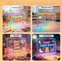 Tablette d'écriture en acrylique LED pour enfants, 13 effets lumineux, tableau à dessin lumineux, cadeau d'anniversaire ou de vacances pour les garçons et les filles de 3 ans et plus