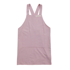 Pink Bib Apron Solid Color Dirt Repellent For Gardening Kitchen Home Use Adult Women - Product Image 5
