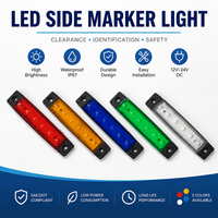 Nouvelles feux de signalisation latéraux ENSAITE vert/rouge/jaune/bleu/blanc DC 12V/24V 6 LED pour voiture/camion/remorque
